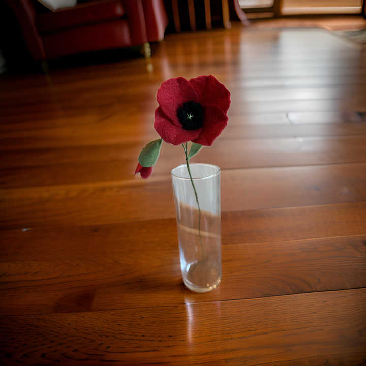 Single Poppy with Bud