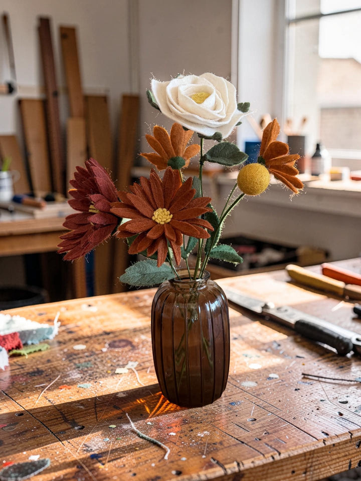 Fall Bouquet of Daisies and Rolled Roses and Billy Bobs