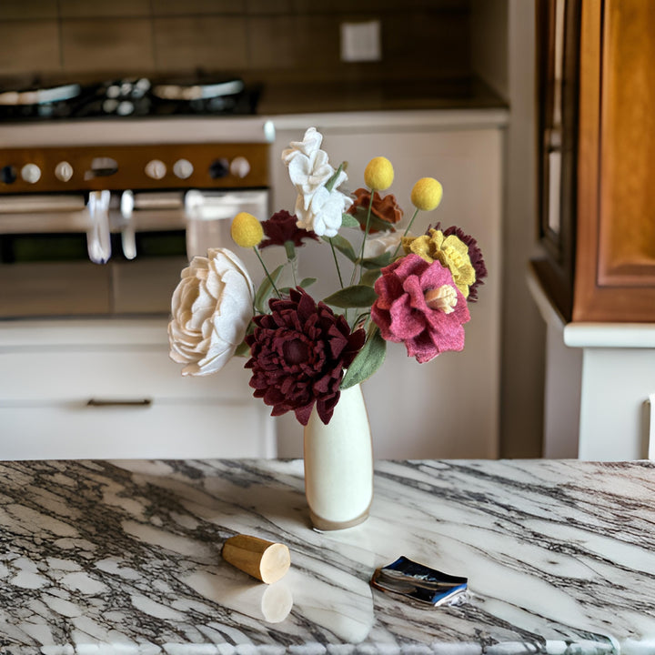 Fall Artisan Bouquet in a Cream Vase