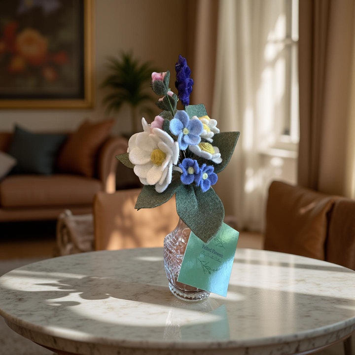 Daisies, Billy Bobs and Pastels in a glass vase