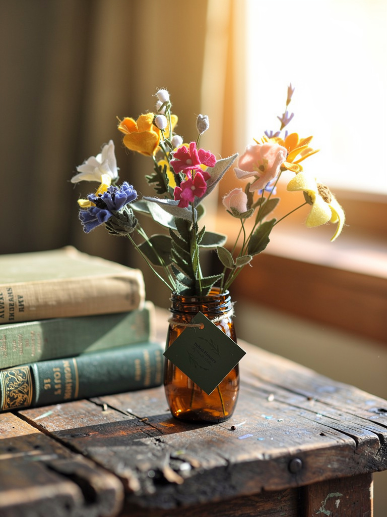 Saltspring Wildflowers in a Green Vase