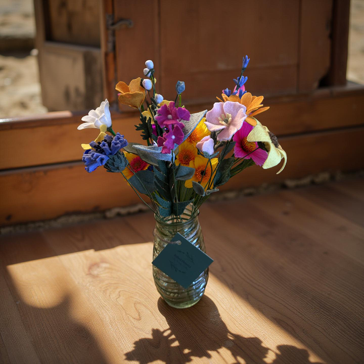 Saltspring Wildflowers in a Green Vase