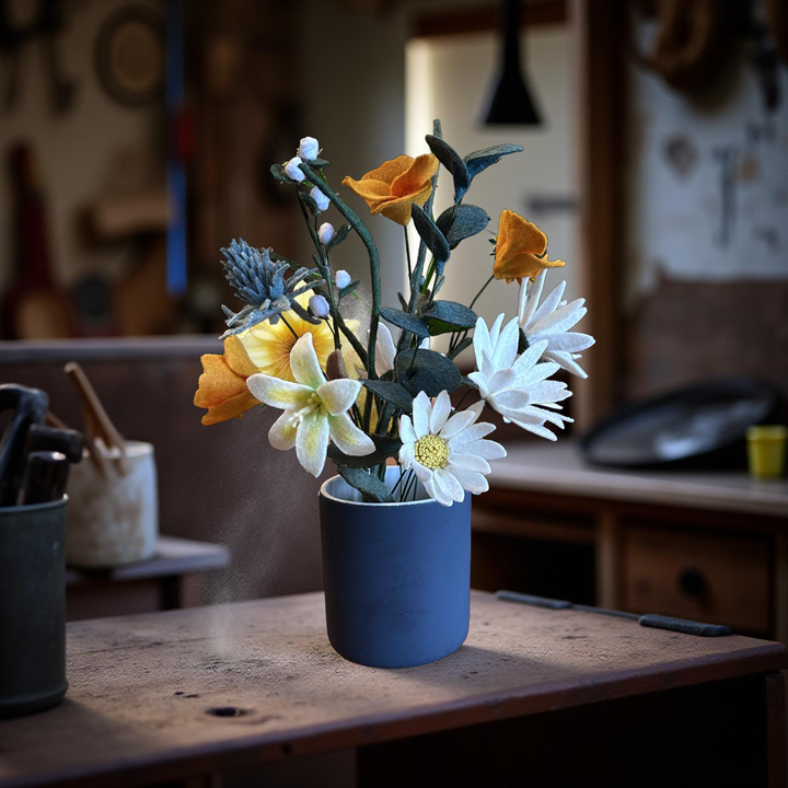 Wildflower and Cottage Garden Bouquet with Vase