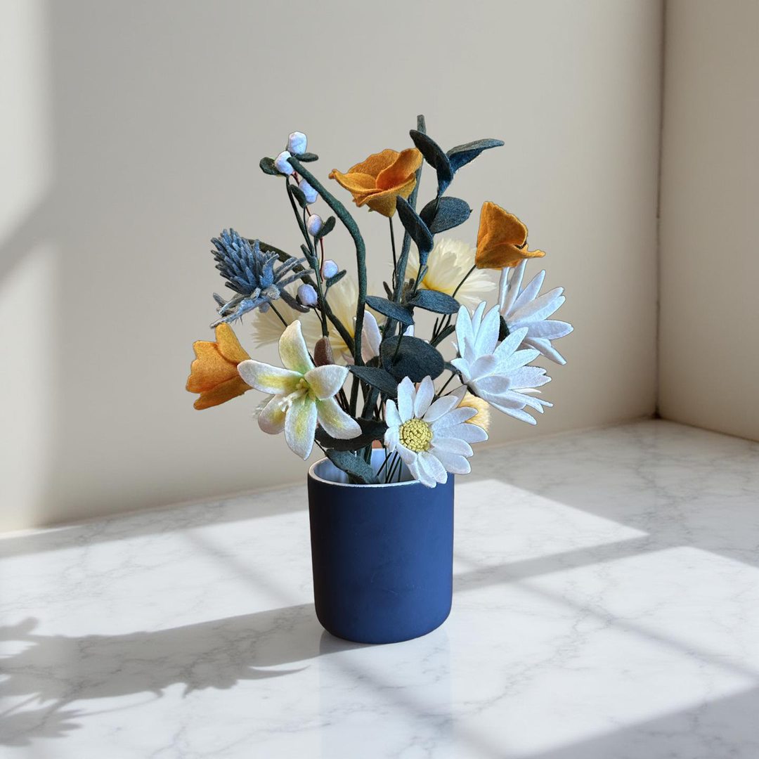Wildflower and Cottage Garden Bouquet with Vase