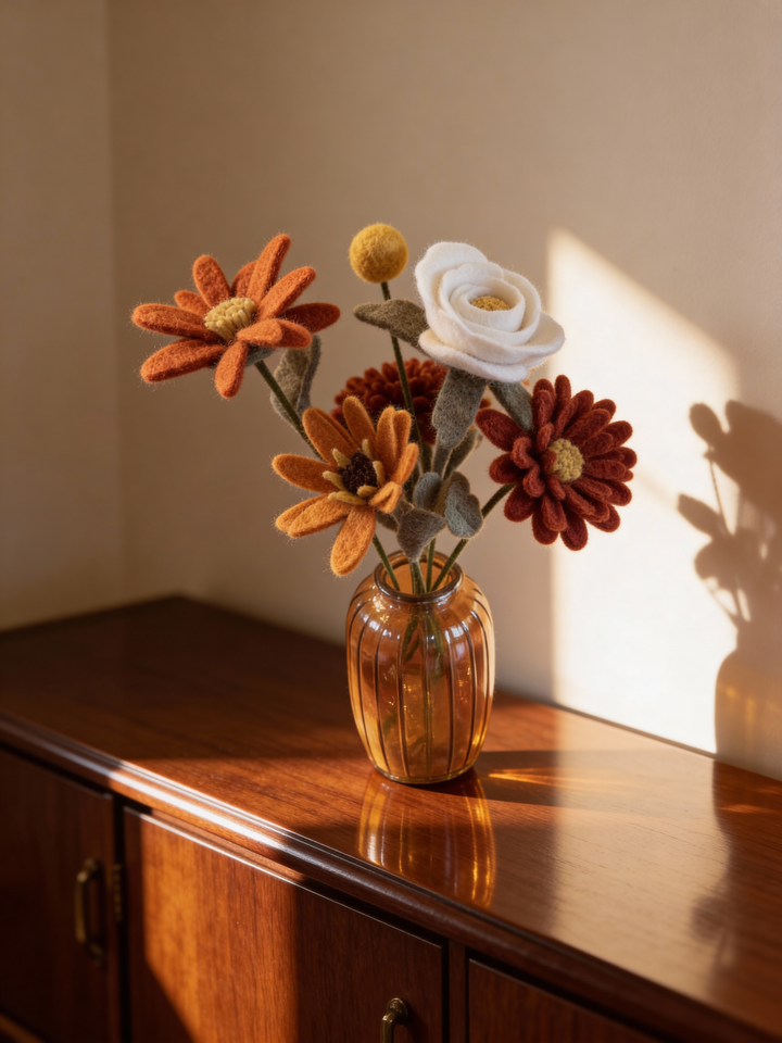 Fall Bouquet of Daisies and Rolled Roses and Billy Bobs