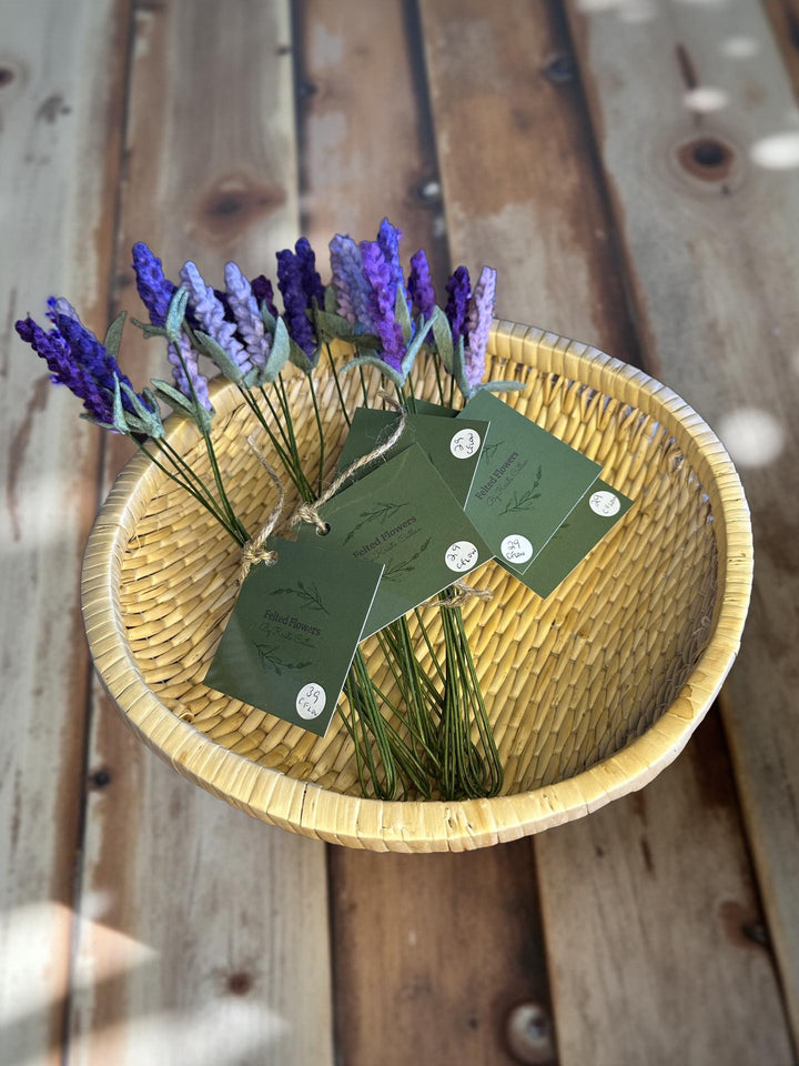 Small hand-felted lavender bunch of five stems